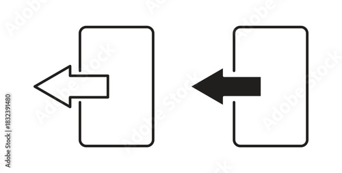 Log out icon in simple flat trend modern graphic design abstract logotype element