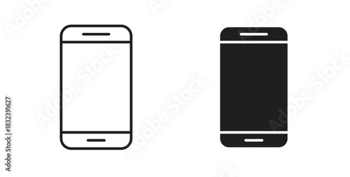 Mobile icon in simple flat trend modern graphic design abstract logotype element