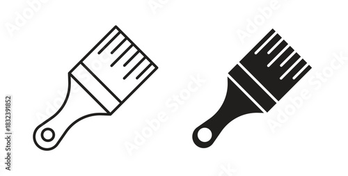 Paint brush icon in simple flat trend modern graphic design abstract logotype element