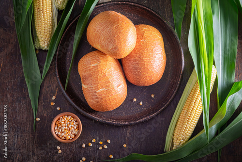 Homemade and tasty corn bun...