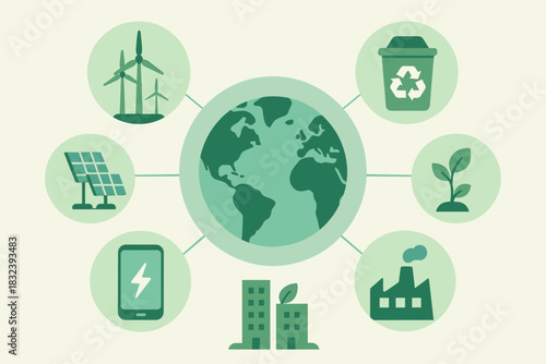 Earth sustainable energy concepts: eco-friendly renewable solutions and green technologies
