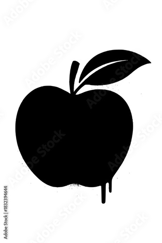 Bold artistic apple symbol dripping with modern style, perfect for creative designs and branding, scalable vector origin