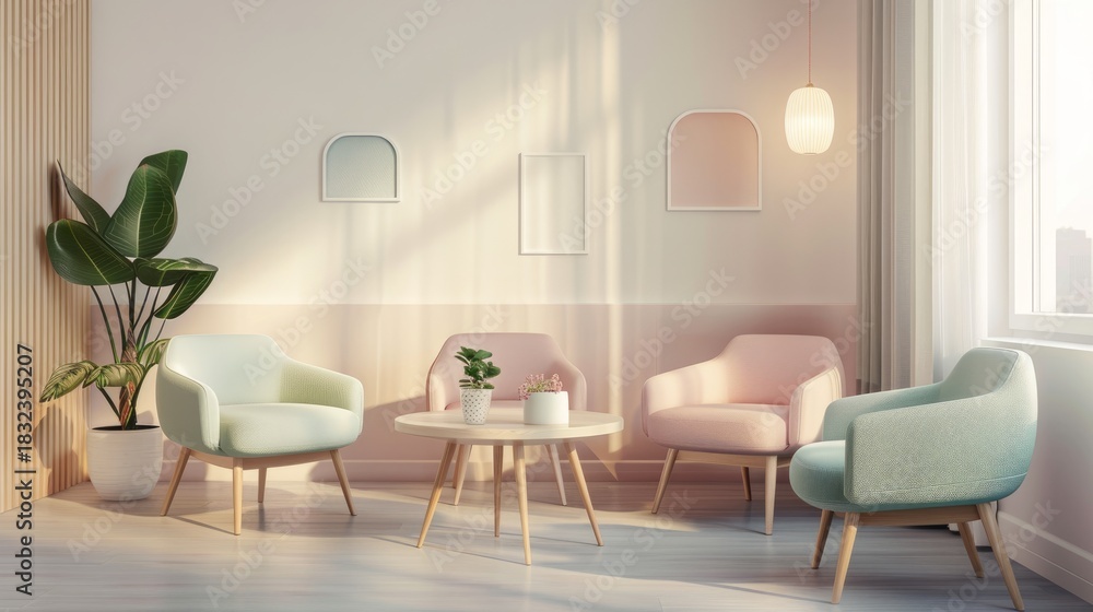 Fototapeta premium modern and calm mental health counseling room interior