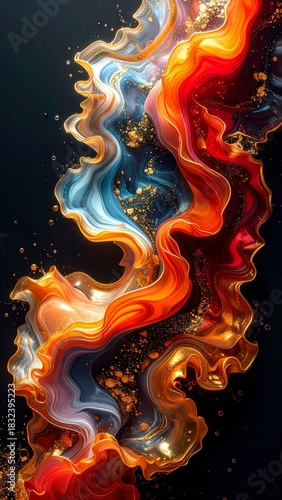 Vibrant Flowing Liquid Abstract Art