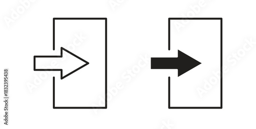 Log in icon in line design and solid black and white colors for designs