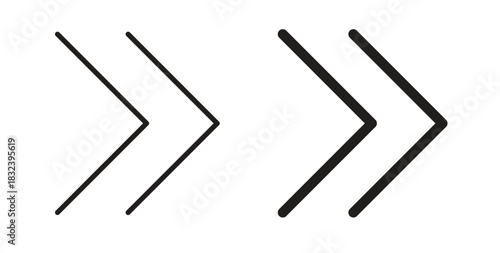 Next arrow icon in line design and solid black and white colors for designs