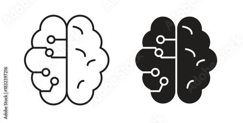 Machine learning icon simple vectors in black, suitable for projects