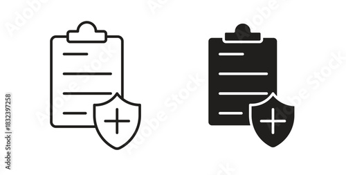 Medical insurance icon simple vectors in black, suitable for projects