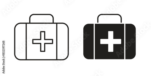 Medical kit icon simple vectors in black, suitable for projects