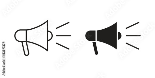 Megaphone icon simple vectors in black, suitable for projects