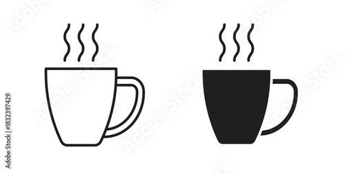 Mug icon simple vectors in black, suitable for projects