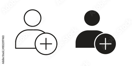 New account icon simple vectors in black, suitable for projects