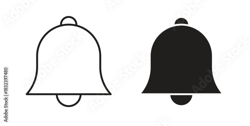 Notification icon simple vectors in black, suitable for projects