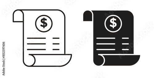 Payroll icon simple vectors in black, suitable for projects