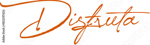 disfruta, lettering, fondo transparente, png	