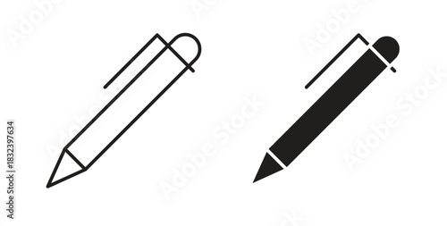 Pen icon simple vectors in black, suitable for projects