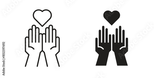 Philanthropy icon simple vectors in black, suitable for projects