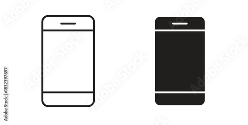 Phone icon simple vectors in black, suitable for projects