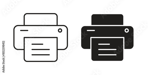 Print icon simple vectors in black, suitable for projects