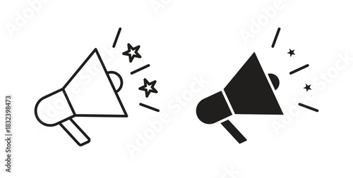 Promotion icon simple vectors in black, suitable for projects