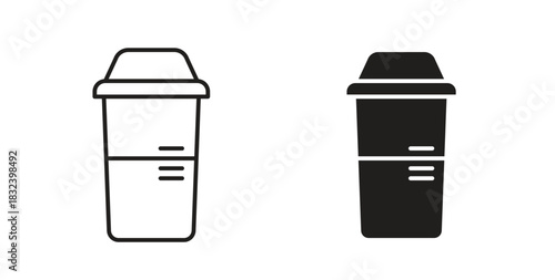 Protein shake icon simple vectors in black, suitable for projects
