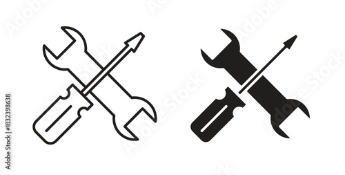 Repair icon simple vectors in black, suitable for projects