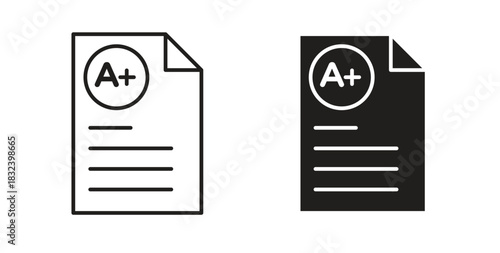 Report card icon simple vectors in black, suitable for projects