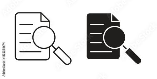 Research icon simple vectors in black, suitable for projects