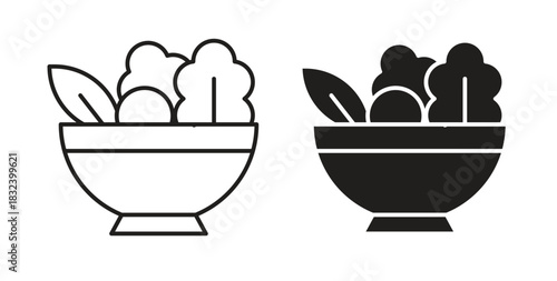 Salad icon simple vectors in black, suitable for projects