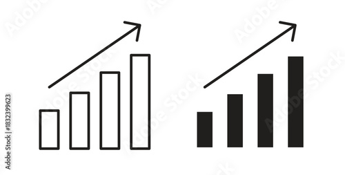 Sales growth icon simple vectors in black, suitable for projects