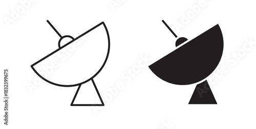 Satellite dish icon simple vectors in black, suitable for projects