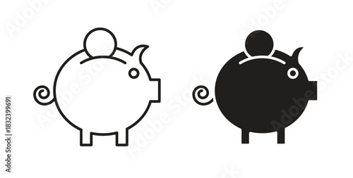 Savings icon simple vectors in black, suitable for projects