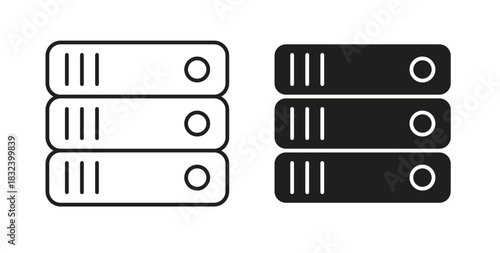 Server rack icon simple vectors in black, suitable for projects