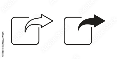 Share icon simple vectors in black, suitable for projects