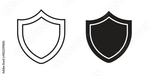 Shield icon simple vectors in black, suitable for projects