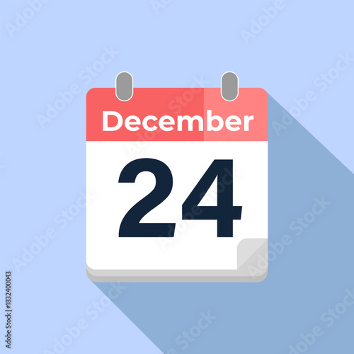 December 24 Vector Calendar
Modern flat color vector calendar with date
