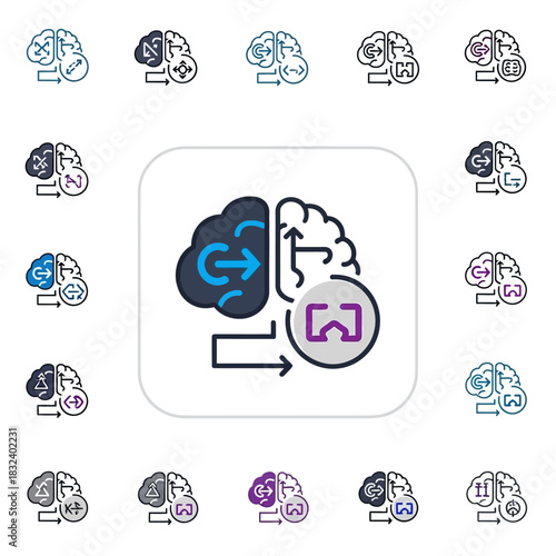 Brain Transformation and Cognitive Restructuring Icon for Mental Health.