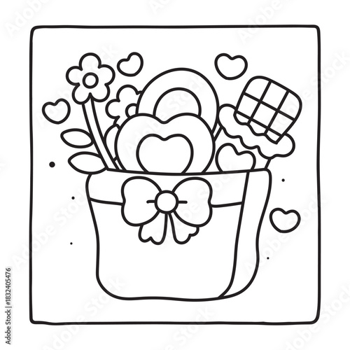 Bold and Easy Valentine's Day Coloring Page for Kids and Adults,  Cozy Love Coloring Page, Cute and Cozy, Bold and Easy, Fun Romantic, Hygge-Inspired Designs, Valentine's Day, Self-love, Victor art.
