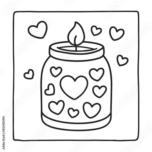 Bold and Easy Valentine's Day Coloring Page for Kids and Adults,  Cozy Love Coloring Page, Cute and Cozy, Bold and Easy, Fun Romantic, Hygge-Inspired Designs, Valentine's Day, Self-love, Victor art.