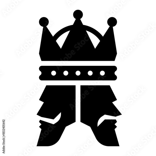 Double face king crown logo
