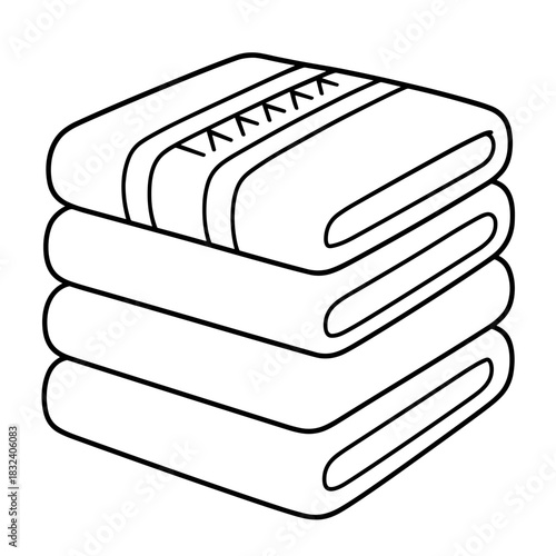 Stacked towels: A neat stack of neatly folded towels, evoking feelings of comfort, hygiene, and home. A minimalist aesthetic, focusing on lines and form.