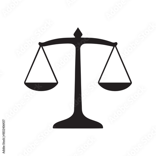 Scales of Justice Symbol in Black and White Representing Fairness and Legal Balance Within the Court System silhouette