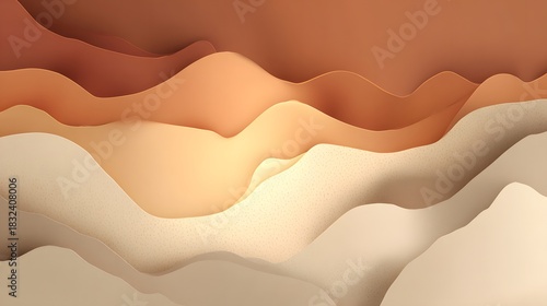 Abstract Layered Paper Cut Landscape Image Background texture