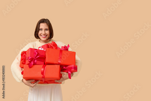 Beautiful young woman with ...