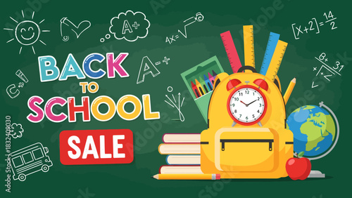 Back to School Sale Chalkboard Illustration
