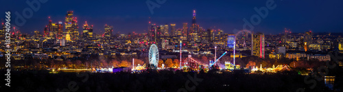 Wallpaper Mural London Skyline and Christmas Fair in Hyde Park at Twilight Torontodigital.ca