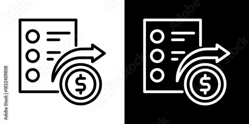 Planner Icon Of Flat Black And White Style 