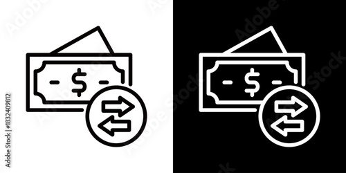 Cashflow Icon Of Flat Black And White Style 