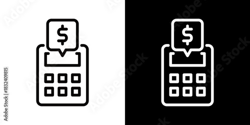 Calculator Icon Of Flat Black And White Style 