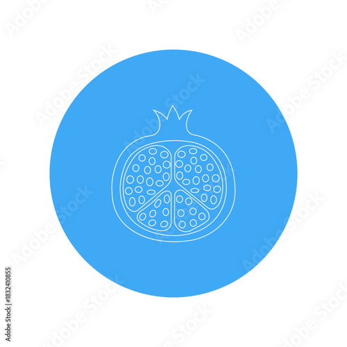 Halved Pomegranate Fruit Icon